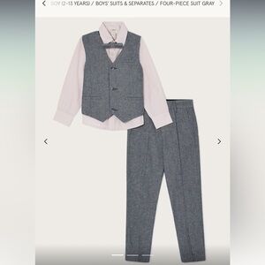 Monsoon 11 year boys 4 pieces suit grey and pink